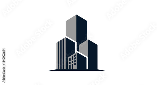 Abstract Geometric Illustration of Modern Architecture With Contemporary Design Aesthetics