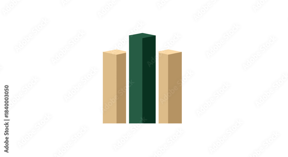 Naklejka premium Abstract Geometric Illustration Of Three Vertical Colored Blocks With Contemporary Design