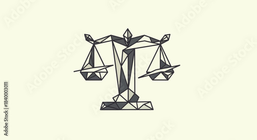 Abstract Geometric Illustration Of Scales Symbolizing Justice And Balance