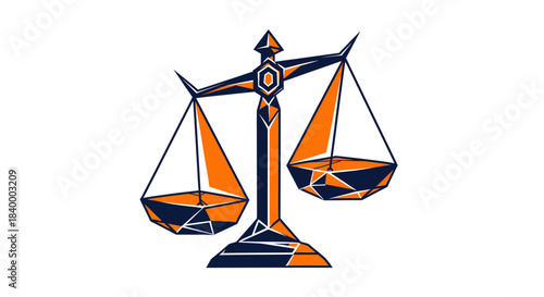 Abstract Geometric Law Scale Icon Depicting Balance And Equitable Judgement