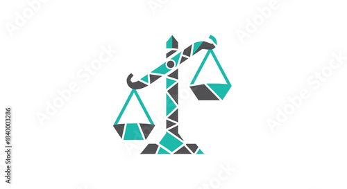 Abstract Geometric Law Scales Symbolizing Justice, Balance, and Fairness Concept