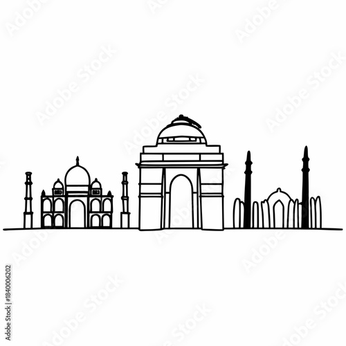 taj mahal vector illustration