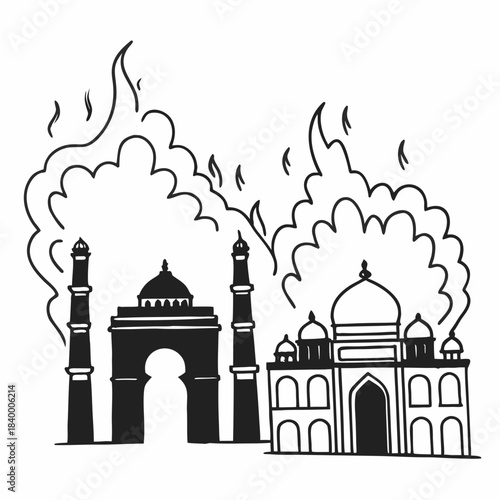 taj mahal vector illustration