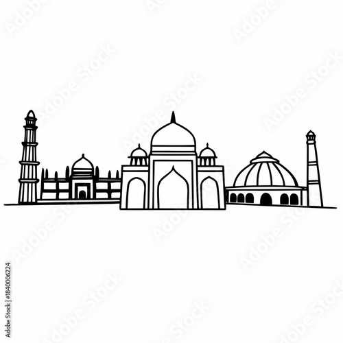 taj mahal vector illustration