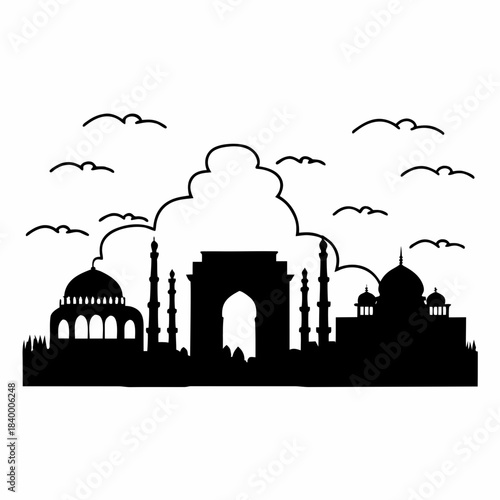 taj mahal vector illustration