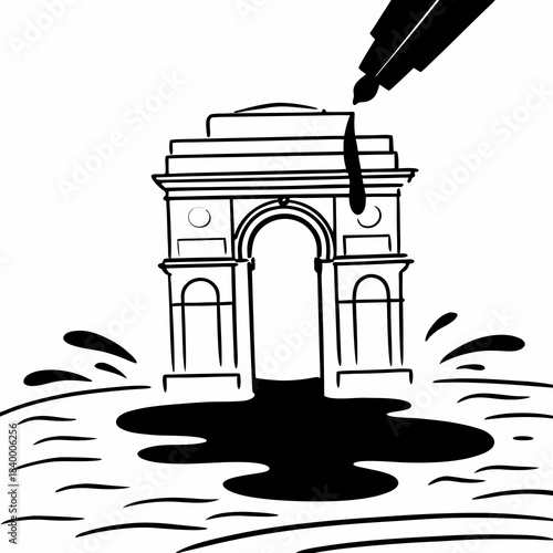 vector illustration of a fountain