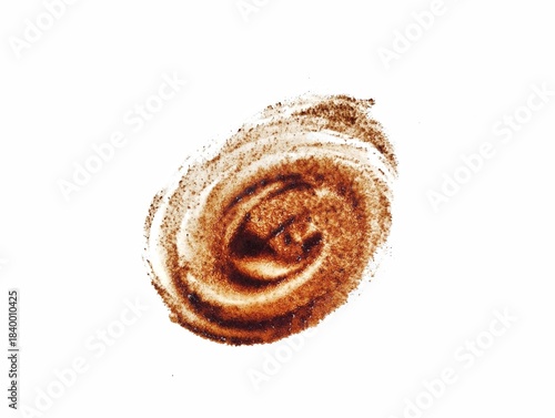 Coffe splash isolated on white background, Top view