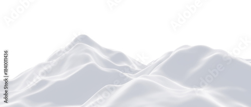 White snowy mountain. Panoramic winter landscape