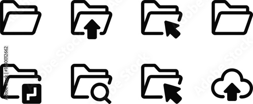 File Management And Folder Silhouette Icon Pack.