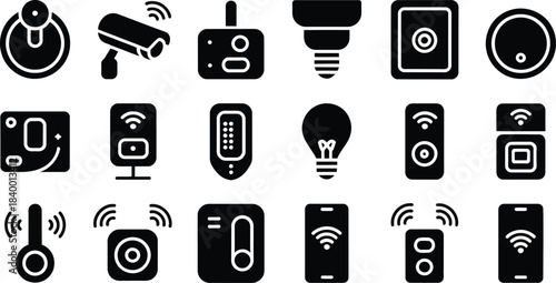 Smart Devices Electronics Silhouette Icon Collection – Clean Minimal Vector UI Symbols for Digital Use.