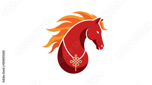 Traditional Chinese Zodiac Horse Medallion with Ornate Frame