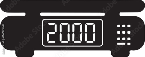 digital weighing scale icon with display and keypad vector illustration 