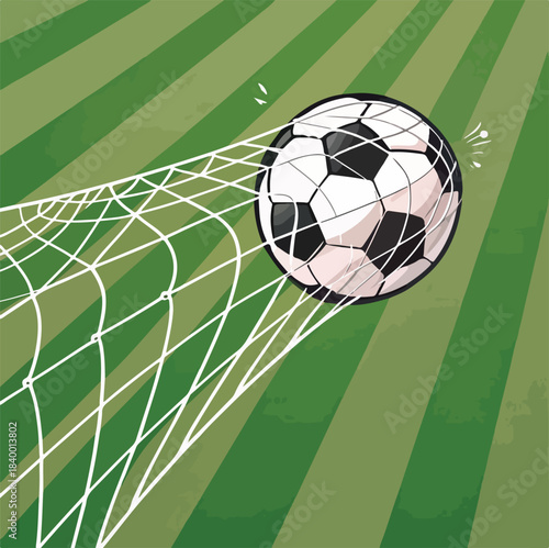 Soccer Ball Hitting the Goal Net