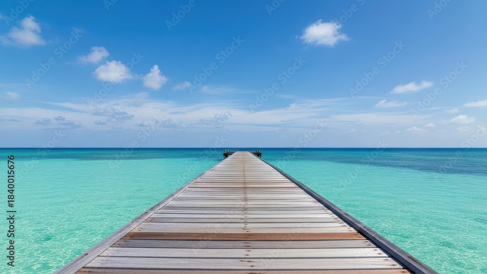 Obraz premium Wooden pier on tropical beach