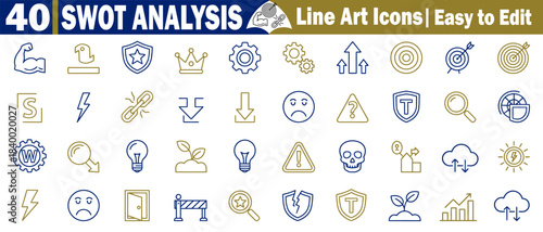 Muscle represents the strength element of swot analysis, with the bicep showing power and resilience vector illustration. 