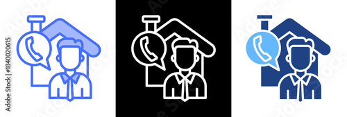 Real Estate Agent triplestyle icon