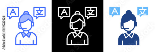 Translation Service triplestyle icon