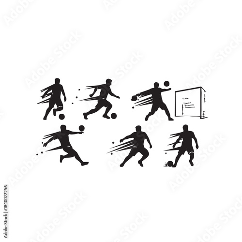 Football action silhouette pack