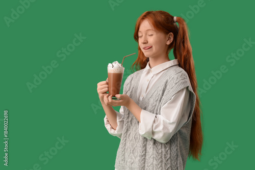 Teenage redhead girl with g...