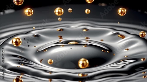 Shimmering Golden Splash Captivates With Elegance in Fluid Harmony Generative AI