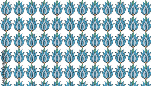 Decorative tulip repeat pattern for textiles