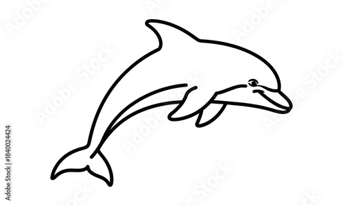 jumping dolphin smooth line illustration
