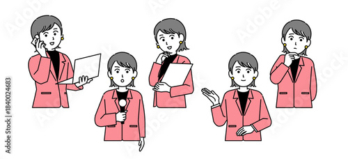 ビジネスウーマンのポーズイメージ素材