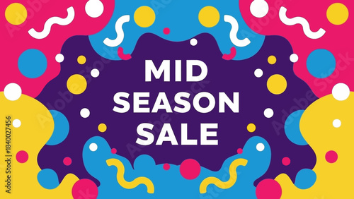 Mid Season Sale Colorful Abstract Design.
