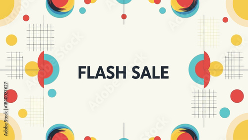 Flash Sale text on a vibrant abstract background.