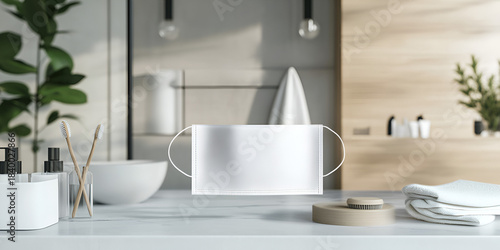 Face Mask Packaging Mockup in Modern Beauty Layou