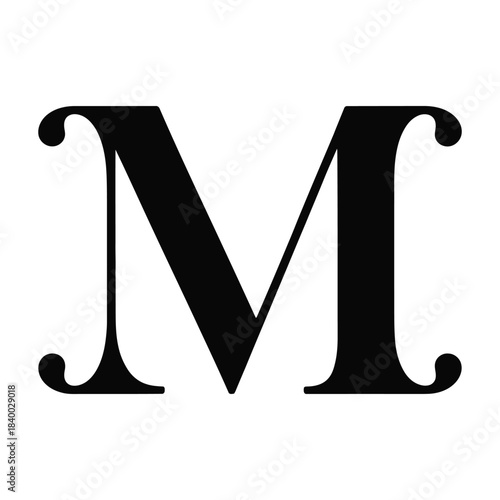 Elegant Serif Capital Letter M Initial Icon