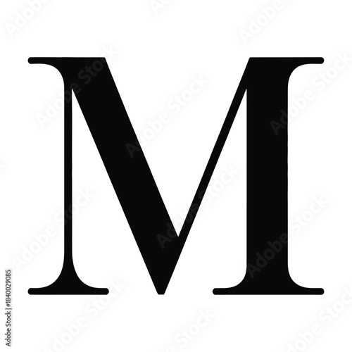 Elegant Serif Capital Letter M Initial Icon