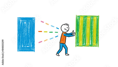 Young woman with shopping bags successful marketing concept illustration