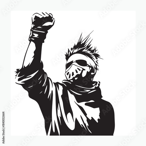 man with clenched fists