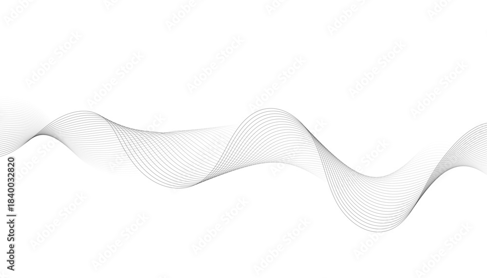 Fototapeta premium Minimal Black Line Wave Abstract Background