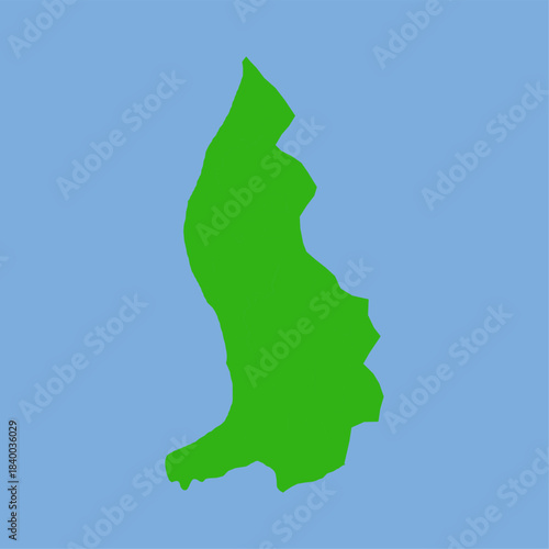 Liechtenstein Map - Green World Map International vector template with High detailed isolated on blue background - Vector