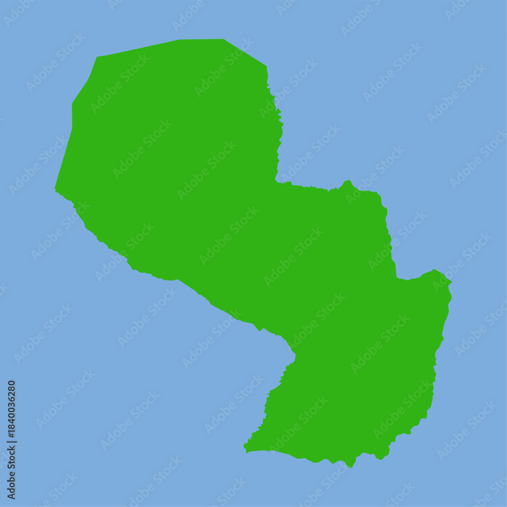 Obraz premium Paraguay Map - Green World Map International vector template with High detailed isolated on blue background - Vector