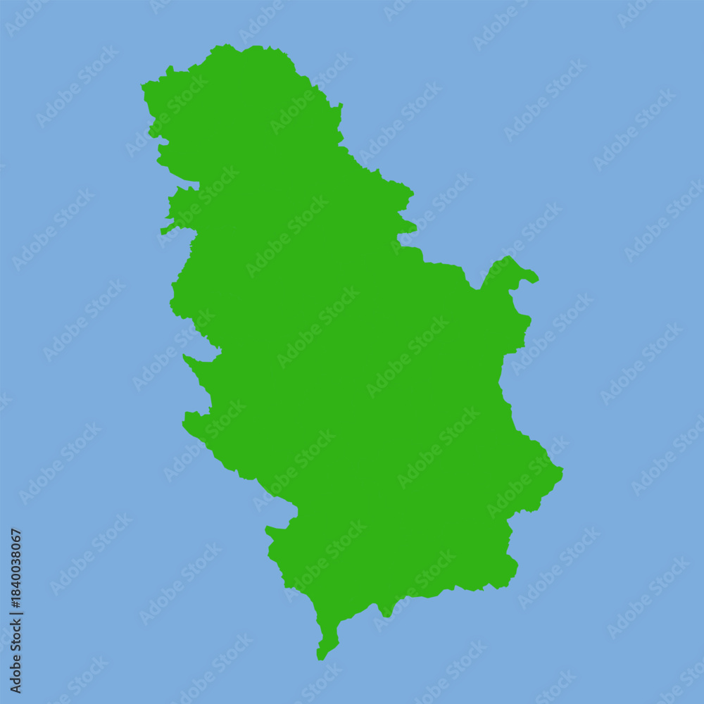 Obraz premium Serbia Map - Green World Map International vector template with High detailed isolated on blue background - Vector
