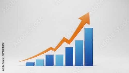 Visual representation of upward sales trends and department performance metrics for reporting