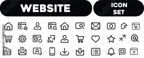 Website icon set. for computer, web and mobile apps.set liner vector with white background