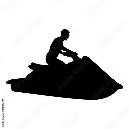 Jet Ski Rider Silhouette BLACK