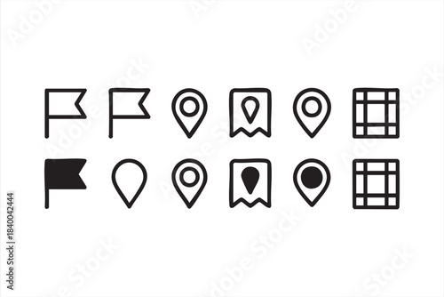 Route Marker and Flag Symbol Set for Mapping Tools and Dashboards
