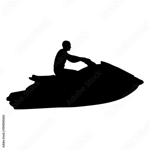 Jet Ski Rider Silhouette BLACK