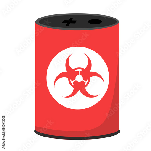Red Biohazard Waste Container. medical waste management  concept