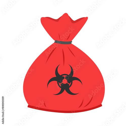 Red Biohazard Waste Container. medical waste management  concept