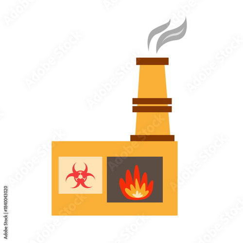 Red Biohazard Waste Container. medical waste management  concept