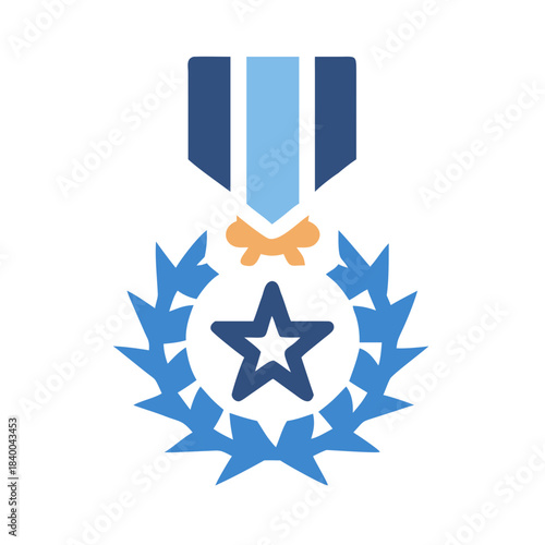 blue star medal award ribbon clip art preview