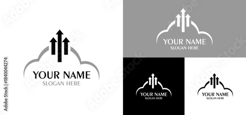 Cloud Upload Icon With Upward Arrows Symbolizing Data Transfer And Cloud Access