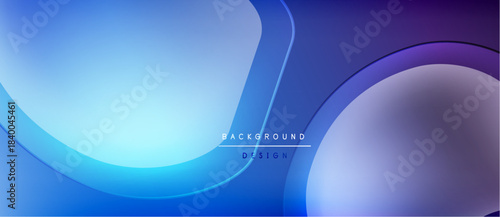 Abstract blue purple gradient background. Smooth flowing shapes create modern design. Minimalist aesthetic, suitable for banners or headers.