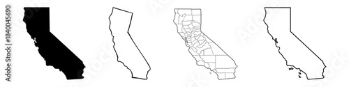 California map vector illustration  , transparent background